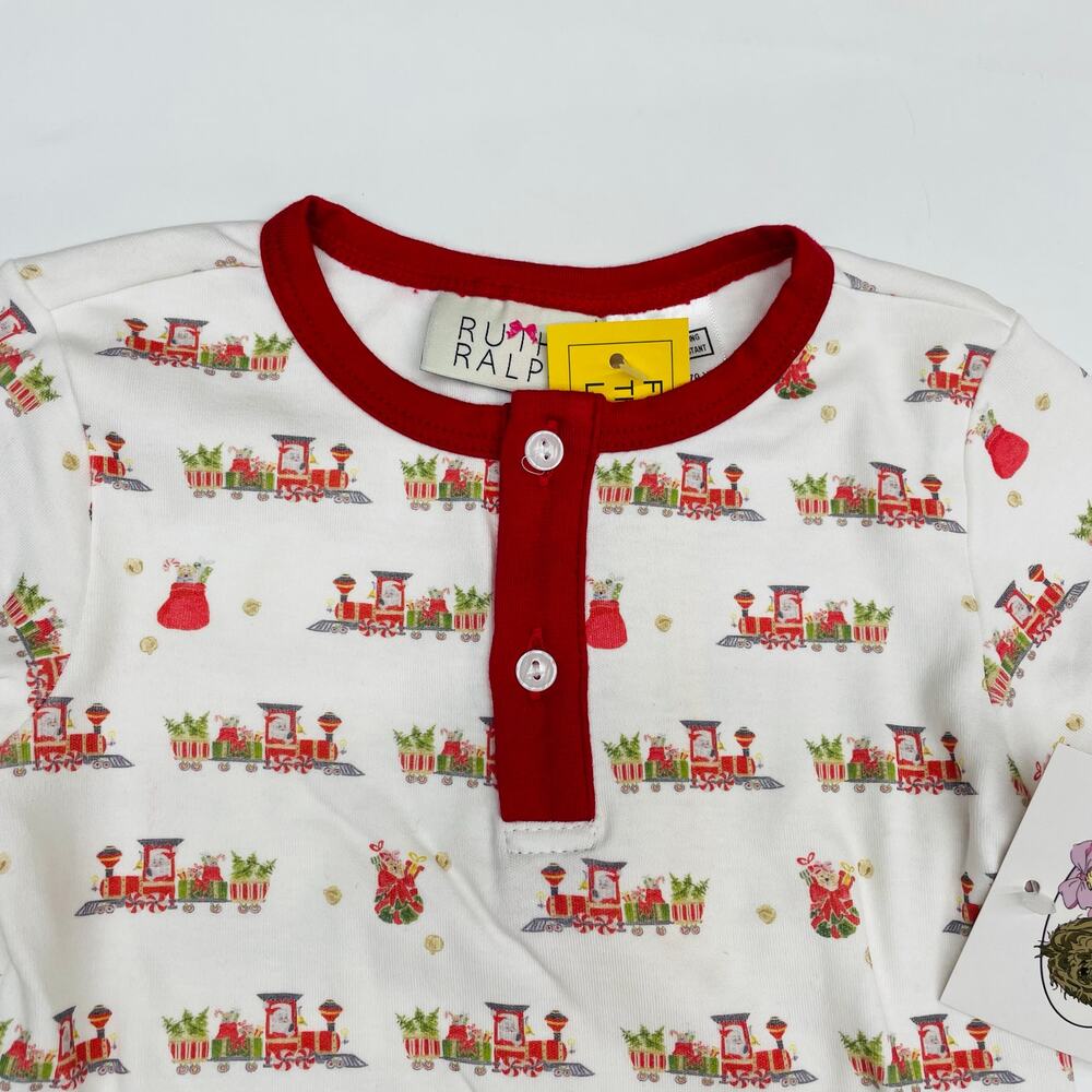 NWT Ruth & Ralph Size 12M Santa Train PJs - Picture 2 of 4